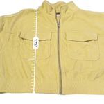 Aerie  Neon Green Yellow Corduroy Full Zip‎ Long Sleeve Bomber Jacket Sz M NEW Photo 6
