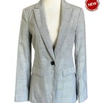 H&M Gray Plaid Lined Collared Blazer w/ Pockets Women Size 4 NWT | 28-11 Photo 0