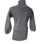 Costume National Wool and Mohair Gray Turtleneck 3/4 Puff Sleeve Tunic Sweater Size M Photo 6