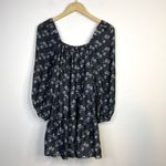 Alice + Olivia  Rowen Tiered Long Sleeve Floral Mini Dress Black Cream womens XS Photo 6