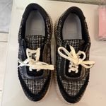 Dolce Vita Dolen Leather & Crocheted Platform Sneakers Tennis Shoes Sz 6.5 Black Photo 8