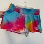 Torrid  3 Plus Size Sleep Terry Cloth Beach Short Rainbow Tie Dye Pull On Coverup Photo 6