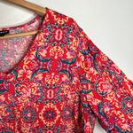 Torrid  Red Rayon Slub Tie-Front Top with oriental floral print size 2X Photo 5