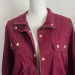 J.Crew  • Burgundy Resin Coated Twill Field Jacket Photo 4