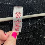 Holiday Christmas Santa Sweater with Silver Tinsel and Pearl Beads 3X Black Photo 5