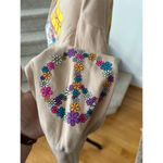 Peanuts Inner Peace Snoopy Tan Floral Graphic Hoodie Size M Photo 3