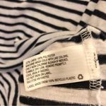 A New Day A New Day Linen Blend Petal Sleeve Striped Ruffle Top White Black Medium Photo 3