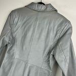 Vtg Y2K Brandon Thomas Leather Jacket Blazer Sz Small Grey Button Front Gray Photo 14