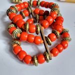 Source Unknown Boho Tomato orange‎ red layered beaded stretch Bracelet Photo 1