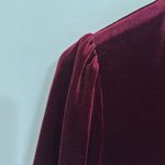 1. State  Velvet Long Sleeve Split V-neck Tiered Mini Dress in Deep Burgundy sz M Photo 8