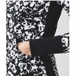 Lululemon  Cozy Cuddle Up Jacket Black White Fleece High Collar Zip Jacket Size 2 Photo 6