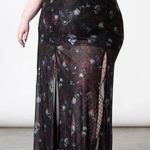 KILLSTAR Elegant Black Skull Print Maxi Skirt Photo 0