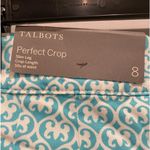 Talbots  perfect crop pants size 8 aqua blue white NWT Photo 5