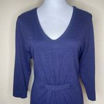 Lane Bryant Plus Size 14/16 Navy Blue Sparkle Sweater Dress Midi V-Neck Knit Photo 1