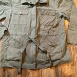 Nicole Miller  Utility Jacket‎ Green Women's XL Zip and Snap Front Gather Waist Photo 1