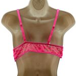 Hot Pink Lace Bralette Wire Free Adjustable Strap Festival Womens Large Photo 2