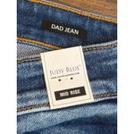 Judy Blue Dad Jean Mid Rise Straight Distressed Denim Blue Stretch Size 7 28 NWT Photo 3