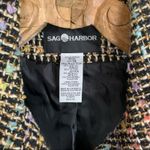 Sag Harbor Rainbow & Black Boucle Blazer Sz 14 Zip Front Photo 3