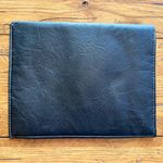 Kms California faux leather cosmetic bag envelope clutch NWOT Black Photo 4