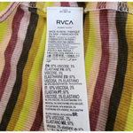 RVCA NEW Women Medium Hat Trick Multicolor Stripe Ribbed Tank Crop Top Photo 4