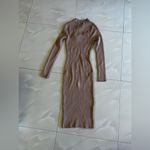 Say What? Sexy Brown Ribbed Dress High Split Say What ? Bust Line Plum  Size M Photo 2