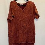 Zenana Outfitters Women's V-Neck Rust Top 1X Photo 0
