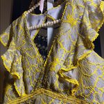 Free People X Adelyn Rae Jacey Lacey Mini Dress Yellow Size M Photo 5