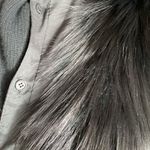 Theory black wool fox collar long sweater cardigan jacket large Photo 4