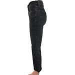 Madewell  Cali Demi-Boot Black Frayed Raw Hem High Rise Cropped Denim Jeans Sz 27 Photo 1