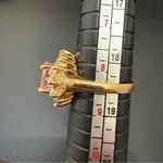 Vintage 925 Gold Over Sterling Pink Oval CZ Flower Cocktail Ring Size 8.5 7g. Photo 10