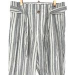 Madewell  Linen Cotton‎ Paperbag Waist Striped Pants Size 12 Nautical Beachy Photo 8