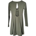 GB Olive Tie Front Cutout Mini Dress XS NWT | Long Sleeve Flowy Fit Photo 1