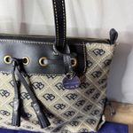 Dooney & Bourke  Monogram Canvas Leather Satchel Shoulder Bag Purse Tassel Logo Photo 2