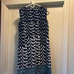 AB Studio  size 6‎ Blue and White Zipper shoulder sleeveless dress Photo 4
