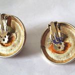 Vintage Green Gemstone Gold Circle Clip Photo 3