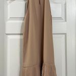 Naked Zebra Camel Tan Pleated Hem Dress Size Medium Photo 6