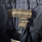Banana Republic cotton/linen navy Blue Shorts paperbag waist zip up zipper front Photo 6