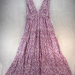 Salty Lemon Maxi Dress V‎ Neck Tiered Casual Summer Dress Purple White L Size L Photo 0