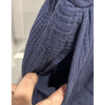 Knox Rose Navy Double Cotton Gauze Short Sleeve V-Neck Tassel Romper Size Large Photo 6