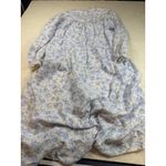 Lang of Salzburg Blue Floral Print Nightgown Small Button Front Long Sleeve White Photo 4