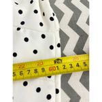 Talbots 1X Polka Dot Button-Down Blouse Long Sleeve Collared White Black Top Photo 4