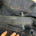 Theory Abla tile check plaid double breasted wool blend long trench coat size XS Photo 4