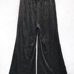 See and Be Seen Black Velvet Wide Leg Pants Glitter Stretch Trousers VTG Medium Photo 2
