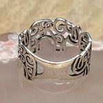 Sterling Silver Vintage Elephant Swirl 925  Ring Photo 7