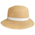 Tilley Raffia Palm Straw Sun Hat Woven Cloche Women's Size Medium Tan Photo 1