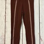 Nike Yoga Luxe High Rise Ankle 7/8 Scallop Eyelet Leggings Burgundy Size Medium Photo 0