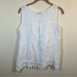 ✨ Terzo Millennio Women’s White Linen Tank Top Fringe Small Italy Photo 5