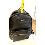 Rampage Black Quilted Faux Leather Backpack Gold Zipper School Bag Travel Purse Photo 8