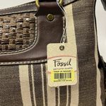 Fossil Reedan Stripe Deadstock Vintage Y2K Striped Satchel Bag Purse Woven Photo 5