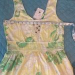 Free People Mini Sun Halter Dress Size 8 Yellow Green Cotton Floral Open Back Photo 8